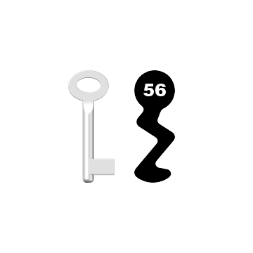 Buntbartschlüssel Sächsische Schlossfabrik Nr. 56 (Abbildung von der Ringseite aus gesehen)