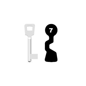 Buntbartschlüssel ABUS ES BB Nr. 7 (Abbildung von der Ringseite aus gesehen)