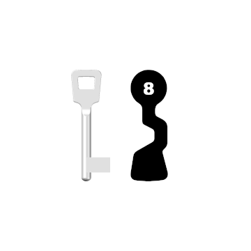 Buntbartschlüssel ABUS ES BB Nr. 8 (Abbildung von der Ringseite aus gesehen)