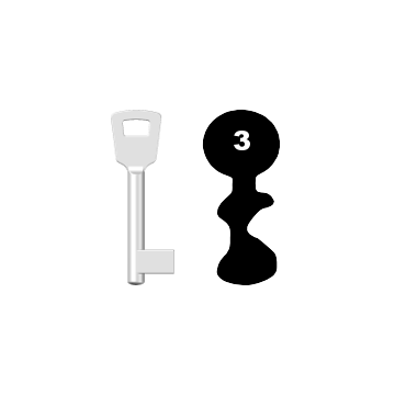 Buntbartschlüssel 8N (BKS) Nr. 3 (Abbildung von der Ringseite aus gesehen)