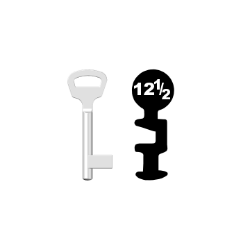 Buntbartschlüssel BKS Nr. 12½ (Abbildung von der Ringseite aus gesehen)