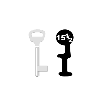 Buntbartschlüssel BKS Nr. 15½ (Abbildung von der Ringseite aus gesehen)