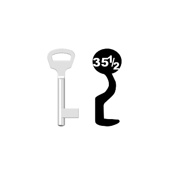 Buntbartschlüssel BKS Nr. 35½ (Abbildung von der Ringseite aus gesehen)