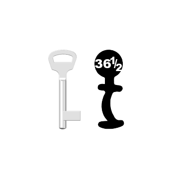 Buntbartschlüssel BKS Nr. 36½ (Abbildung von der Ringseite aus gesehen)