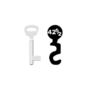 Buntbartschlüssel BKS Nr. 42½ (Abbildung von der Ringseite aus gesehen)