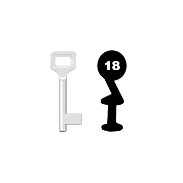Buntbartschlüssel Dörrenhaus Nr. 18 (Abbildung von der Ringseite aus gesehen)
