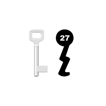Buntbartschlüssel Dörrenhaus Nr. 27 (Abbildung von der Ringseite aus gesehen)