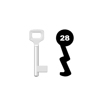 Buntbartschlüssel Dörrenhaus Nr. 28 (Abbildung von der Ringseite aus gesehen)
