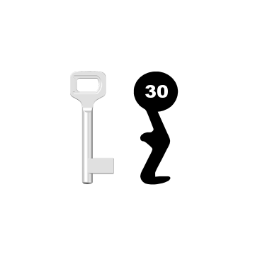 Buntbartschlüssel Dörrenhaus Nr. 30 (Abbildung von der Ringseite aus gesehen)