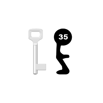 Buntbartschlüssel Dörrenhaus Nr. 35 (Abbildung von der Ringseite aus gesehen)