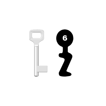 Buntbartschlüssel Dörrenhaus Nr. 6 (Abbildung von der Ringseite aus gesehen)