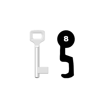 Buntbartschlüssel Dörrenhaus Nr. 8 (Abbildung von der Ringseite aus gesehen)