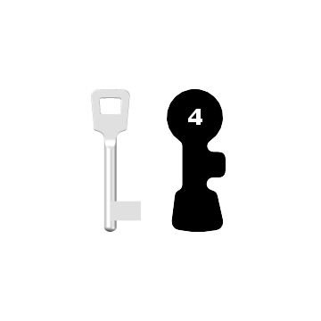 Buntbartschlüssel ABUS ES BB Nr. 4 (Abbildung von der Ringseite aus gesehen)