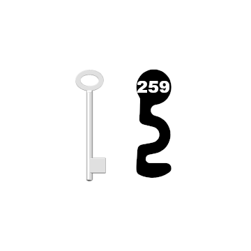 Buntbartschlüssel für Kastenschloss Nr. 259