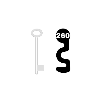 Buntbartschlüssel für Kastenschloss Nr. 260