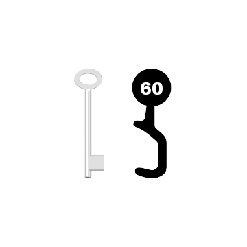 Buntbartschlüssel für Kastenschloss Nr. 60