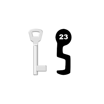 Buntbartschlüssel KIMA Nr. 23 (Abbildung von der Ringseite aus gesehen)