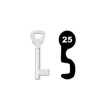 Buntbartschlüssel KIMA Nr. 25 (Abbildung von der Ringseite aus gesehen)