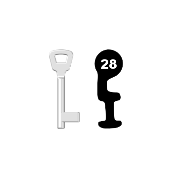 Buntbartschlüssel KIMA Nr. 28 (Abbildung von der Ringseite aus gesehen)