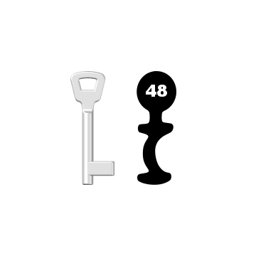Buntbartschlüssel KIMA Nr. 48 (Abbildung von der Ringseite aus gesehen)
