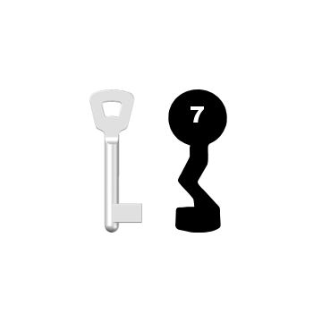 Buntbartschlüssel Novoferm Nr. 7 (Abbildung von der Ringseite aus gesehen)