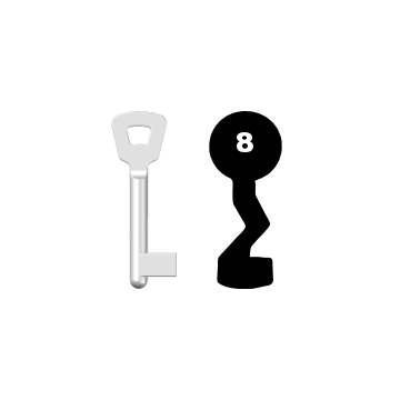 Buntbartschlüssel Novoferm Nr. 8 (Abbildung von der Ringseite aus gesehen)
