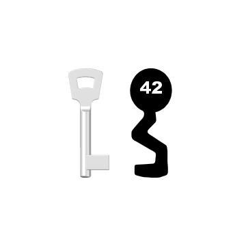Buntbartschlüssel Pegau Nr. 42 (Abbildung von der Ringseite aus gesehen)