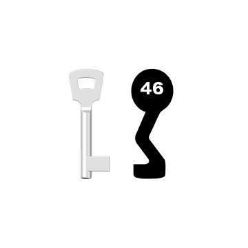 Buntbartschlüssel Pegau Nr. 46 (Abbildung von der Ringseite aus gesehen)