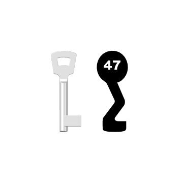 Buntbartschlüssel Pegau Nr. 47 (Abbildung von der Ringseite aus gesehen)
