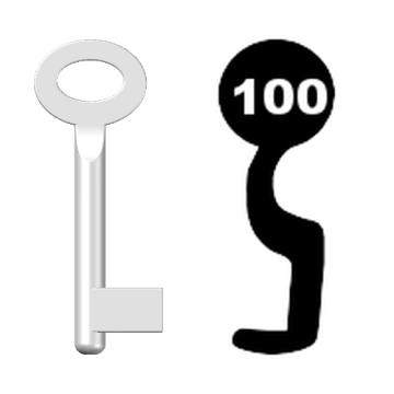 Buntbartschlüssel Standard Nr. 100 (Abbildung von der Ringseite aus gesehen)