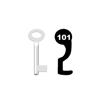 Buntbartschlüssel Standard Nr. 101 (Abbildung von der Ringseite aus gesehen)