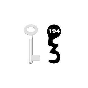 Buntbartschlüssel Standard Nr. 194 (Abbildung von der Ringseite aus gesehen)