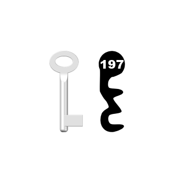 Buntbartschlüssel Standard Nr. 197 (Abbildung von der Ringseite aus gesehen)