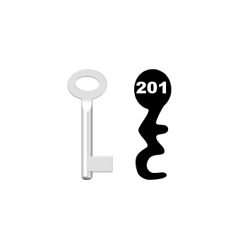 Buntbartschlüssel Standard Nr. 201 (Abbildung von der Ringseite aus gesehen)