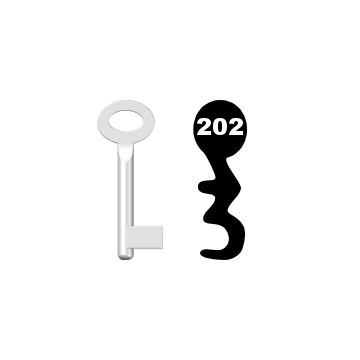 Buntbartschlüssel Standard Nr. 202 (Abbildung von der Ringseite aus gesehen)