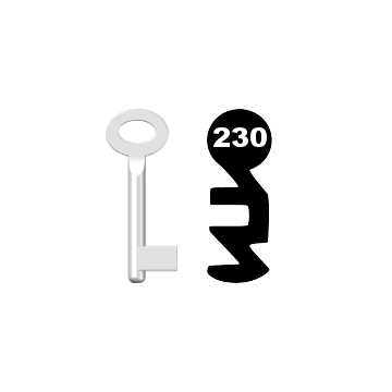 Buntbartschlüssel Standard Nr. 230 (Abbildung von der Ringseite aus gesehen)