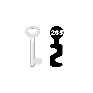 Buntbartschlüssel Standard Nr. 265 (Abbildung von der Ringseite aus gesehen)