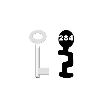 Buntbartschlüssel Standard Nr. 284 (Abbildung von der Ringseite aus gesehen)