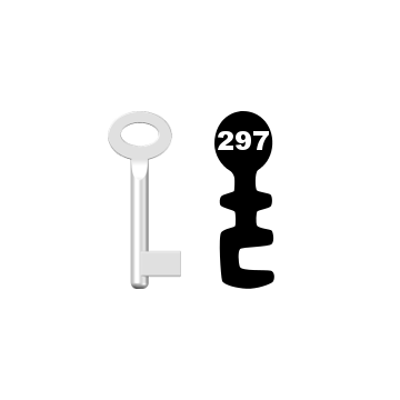 Buntbartschlüssel Standard Nr. 297 (Abbildung von der Ringseite aus gesehen)