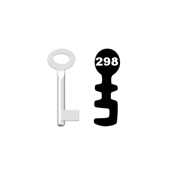Buntbartschlüssel Standard Nr. 298 (Abbildung von der Ringseite aus gesehen)
