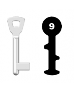 Buntbartschlüssel E9 (Abbildung von der Ringseite aus gesehen)