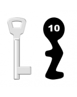 Buntbartschlüssel KIMA Nr. 10 (Abbildung von der Ringseite aus gesehen)