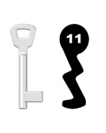 Buntbartschlüssel KIMA Nr. 11 (Abbildung von der Ringseite aus gesehen)