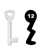Buntbartschlüssel KIMA Nr. 12 (Abbildung von der Ringseite aus gesehen)