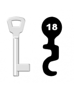 Buntbartschlüssel KIMA Nr. 18 (Abbildung von der Ringseite aus gesehen)