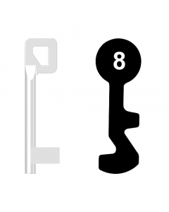 Buntbartschlüssel BASI Nr. 8 (Abbildung von der Ringseite aus gesehen)
