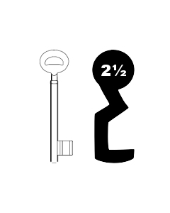 Buntbartschlüssel Bever & Klophaus System H Nr. 2½ (Abbildung von der Ringseite aus gesehen)