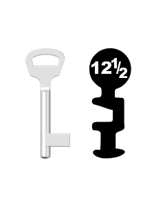 Buntbartschlüssel BKS Nr. 12½ (Abbildung von der Ringseite aus gesehen)