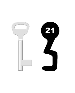 Buntbartschlüssel BKS Nr. 21 (Abbildung von der Ringseite aus gesehen)