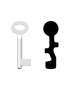 Buntbartschlüssel für Classen (Abbildung von der Ringseite aus gesehen)
